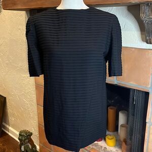 Giorgio Armani black lined blouse, size M/L, but refer to measurements!